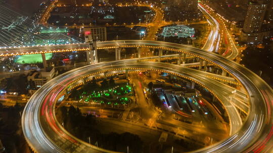南浦大桥夜景4K延时航拍