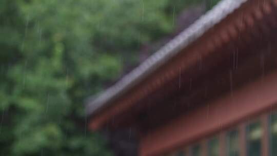 古建筑屋檐下雨空镜头大雨小雨雨季谷雨惊蛰