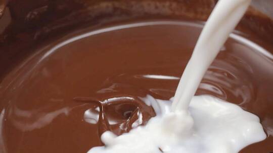 巧克力牛奶搅拌均匀