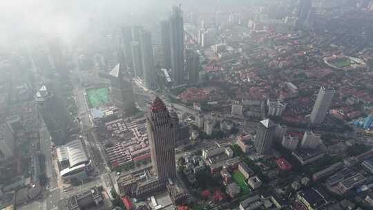 天津海河风景城市建筑云海风光航拍