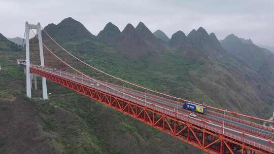 贵州G60沪昆高速公路坝陵河大桥航拍景观