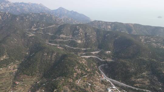 航拍山东青岛崂山景区