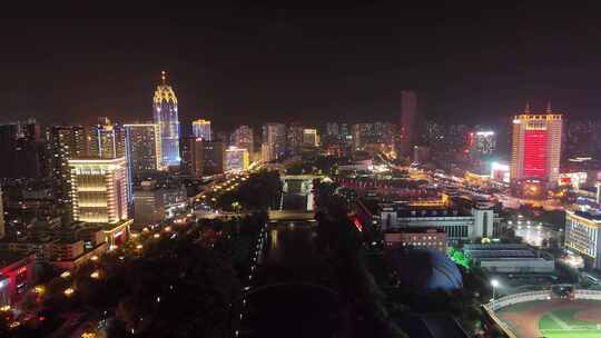 青海西宁夜景西宁中心广场西宁昆仑桥夜景