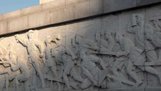 八一南昌起义纪念塔浮雕光影变化