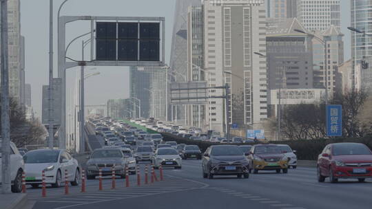 北京国贸车流 城市交通