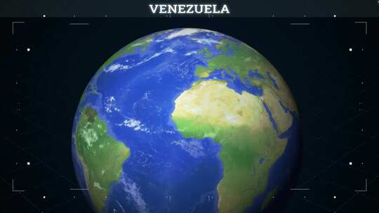 委内瑞拉地图来自地球视频素材模板下载