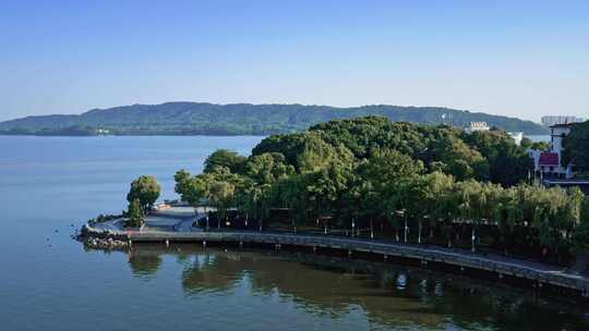 湖南岳阳千亩湖自然风光航拍