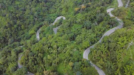 泰国清迈和白梅洪山环路山路航拍视频