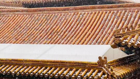 故宫宫殿大雪视频素材模板下载