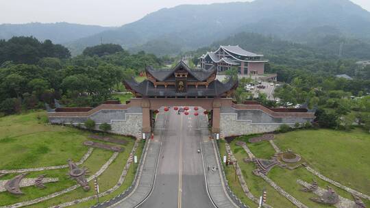 旅游景区湖南靖州飞山大门航拍