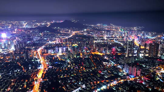 青岛夜景航拍延时8K