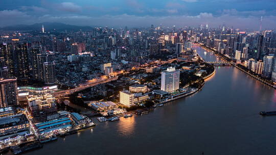 广州沙面夜景延时