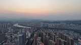 航拍广西百色日落晚霞夕阳高清在线视频素材下载