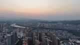 航拍广西百色日落晚霞夕阳高清在线视频素材下载