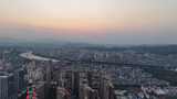 航拍广西百色日落晚霞夕阳高清在线视频素材下载
