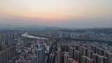 航拍广西百色日落晚霞夕阳高清在线视频素材下载