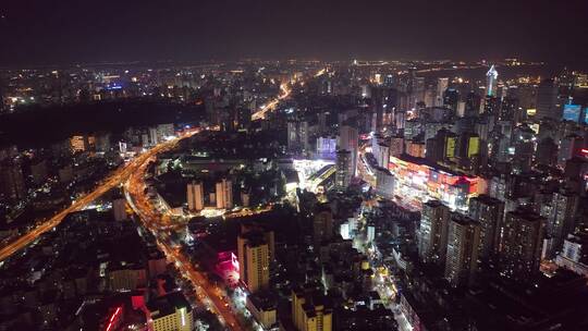 海口城市夜景航拍