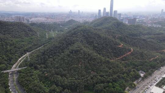 城市山地航拍