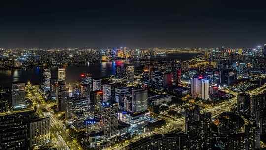 杭州滨江区夜景延时