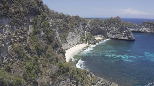 4K巴厘岛海岛佩妮达岛海浪航拍风光