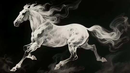 水墨风格骏马奔腾（合集）