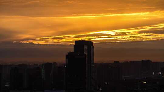 成都美年广场夕阳晚霞