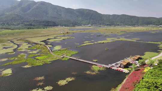 云南保山市腾冲北海湿地自然风光航拍