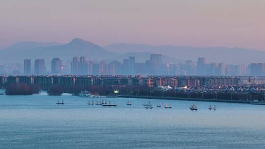 航拍昆明滇池海埂大坝