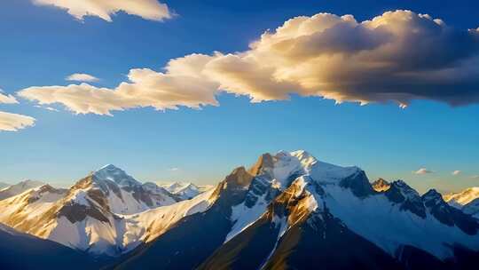 雪山山峰山脉风景