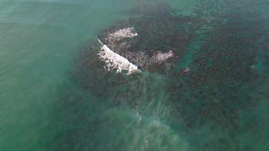 夏威夷瓦胡岛的绿松石海景——空中无人机拍