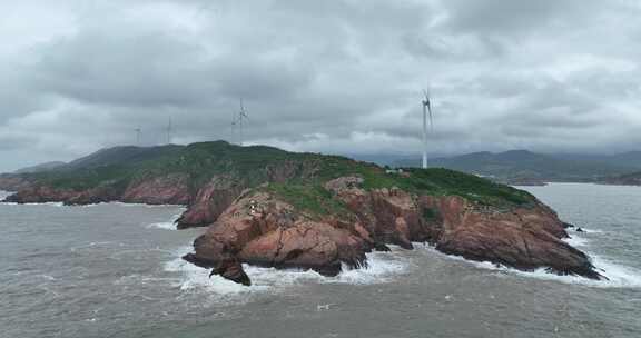 海岛风车航拍