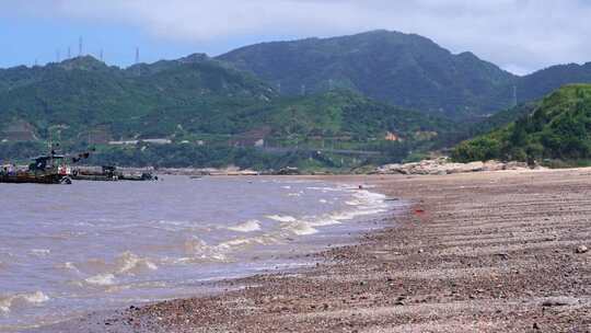 福建霞浦海边石滩海浪慢镜头