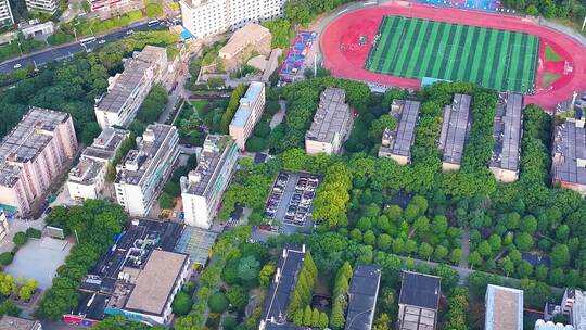 湖南财政经济学院航拍长沙市大学校园风景风视频素材模板下载