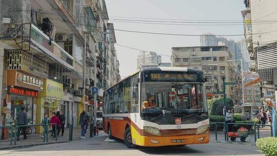 4K商用澳门街景人文街道车流大三巴大湾区