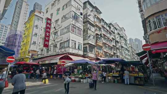 香港油麻地街市视频素材模板下载