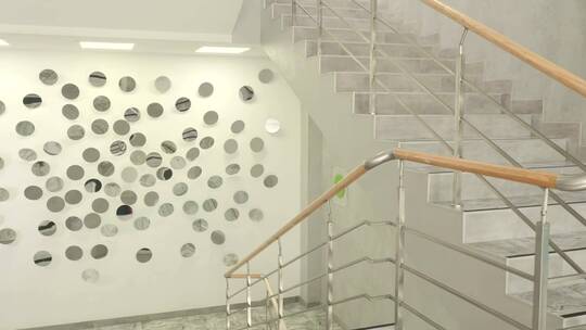 带镜面墙的时尚写字楼楼梯视频素材模板下载