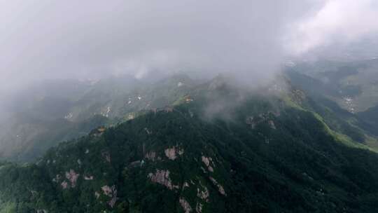 航拍陕西 西安 南五台景区 秦岭山脉