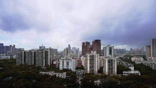 夏季城市阴雨天下雨暴风雨过程延时记录视频素材模板下载