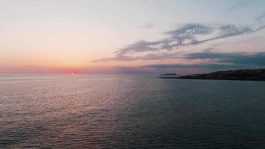 黄金时段，太阳，海景，地平线