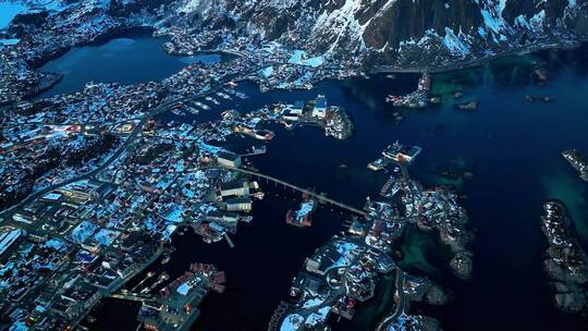 4K航拍挪威斯沃尔韦尔城镇自然风光