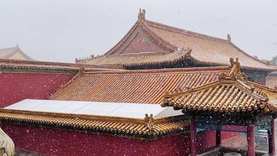 故宫宫殿大雪