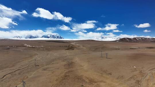 西藏高原蓝天大景航拍