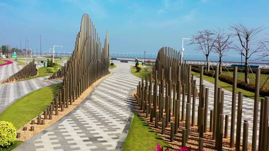珠海公园造型建筑视频素材模板下载