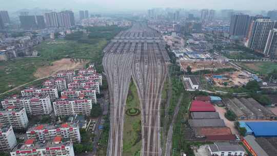 桂林北站轨道运输交通视频素材模板下载