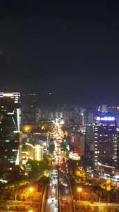 竖版视频福建莆田夜景莆田商务区夜景