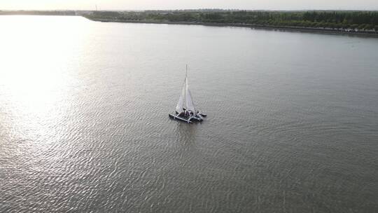 合肥巢湖风景全景4K航拍视频素材模板下载