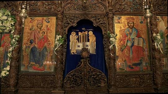 东正教堂内部装饰视频素材模板下载