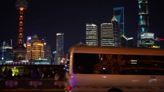 上海外滩夜景夜色旅游业