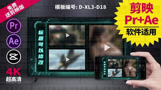 视频包装模板Pr+Ae+抖音剪映 D-XL3-D18