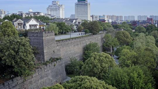 湖南岳阳洞庭湖岳阳楼旅游景区航拍视频